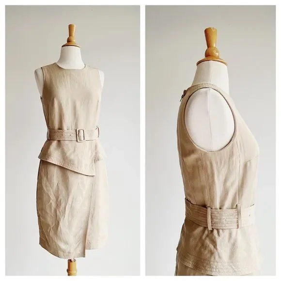 BANANA REPUBLIC | Linen Blend Peplum Utility Dress | Multiple Sizes - Picture 4 of 14